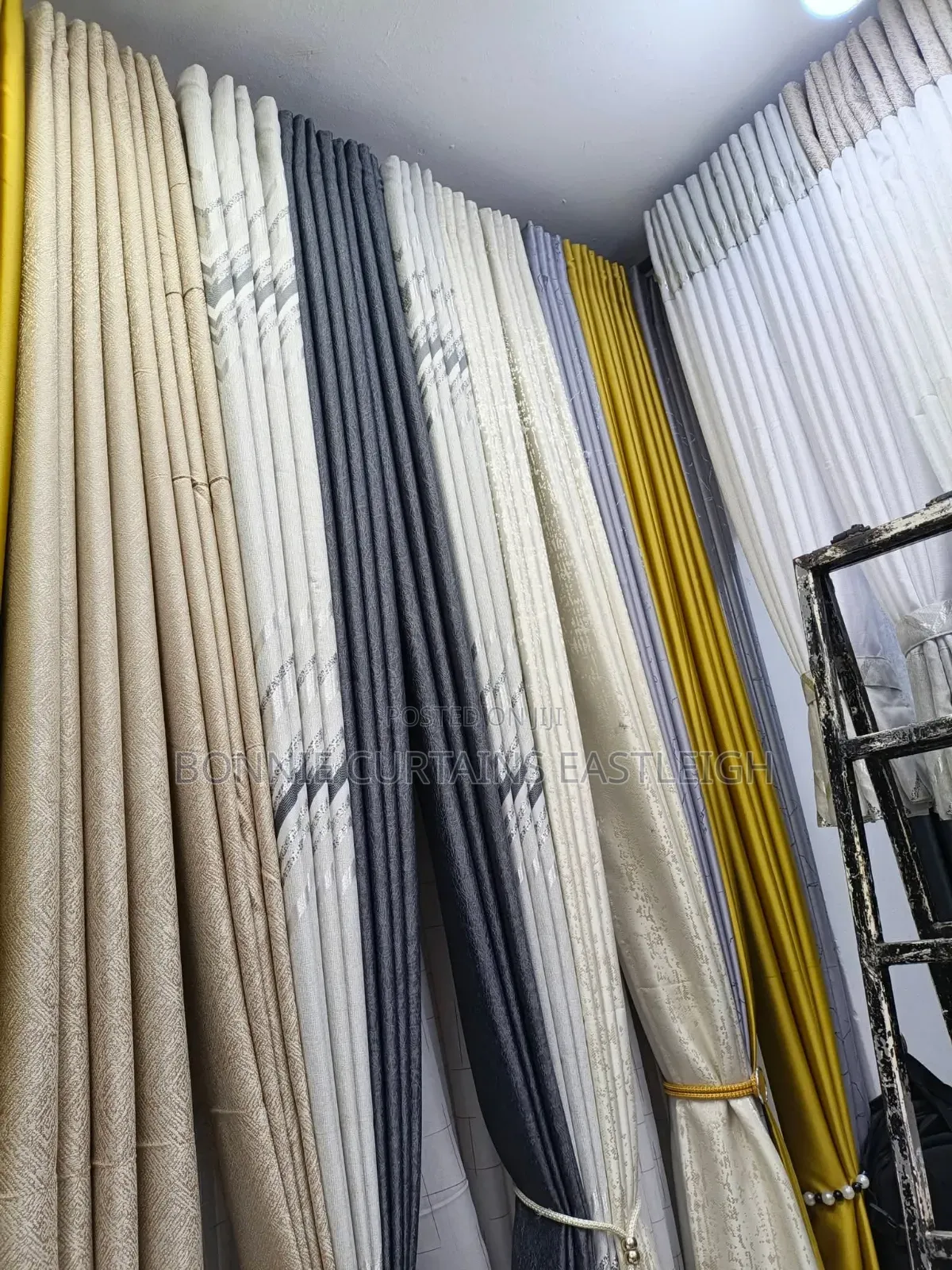 Grey White Elegant Curtains and Sheers for Hooks