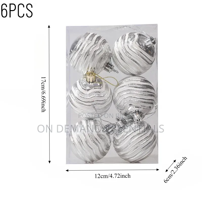 *6pcs Colorful 3D Christmas Ball for Xmas Pendant Decoration