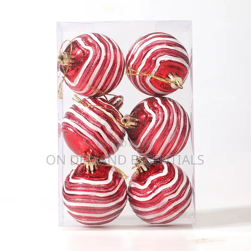 *6pcs Colorful 3D Christmas Ball for Xmas Pendant Decoration