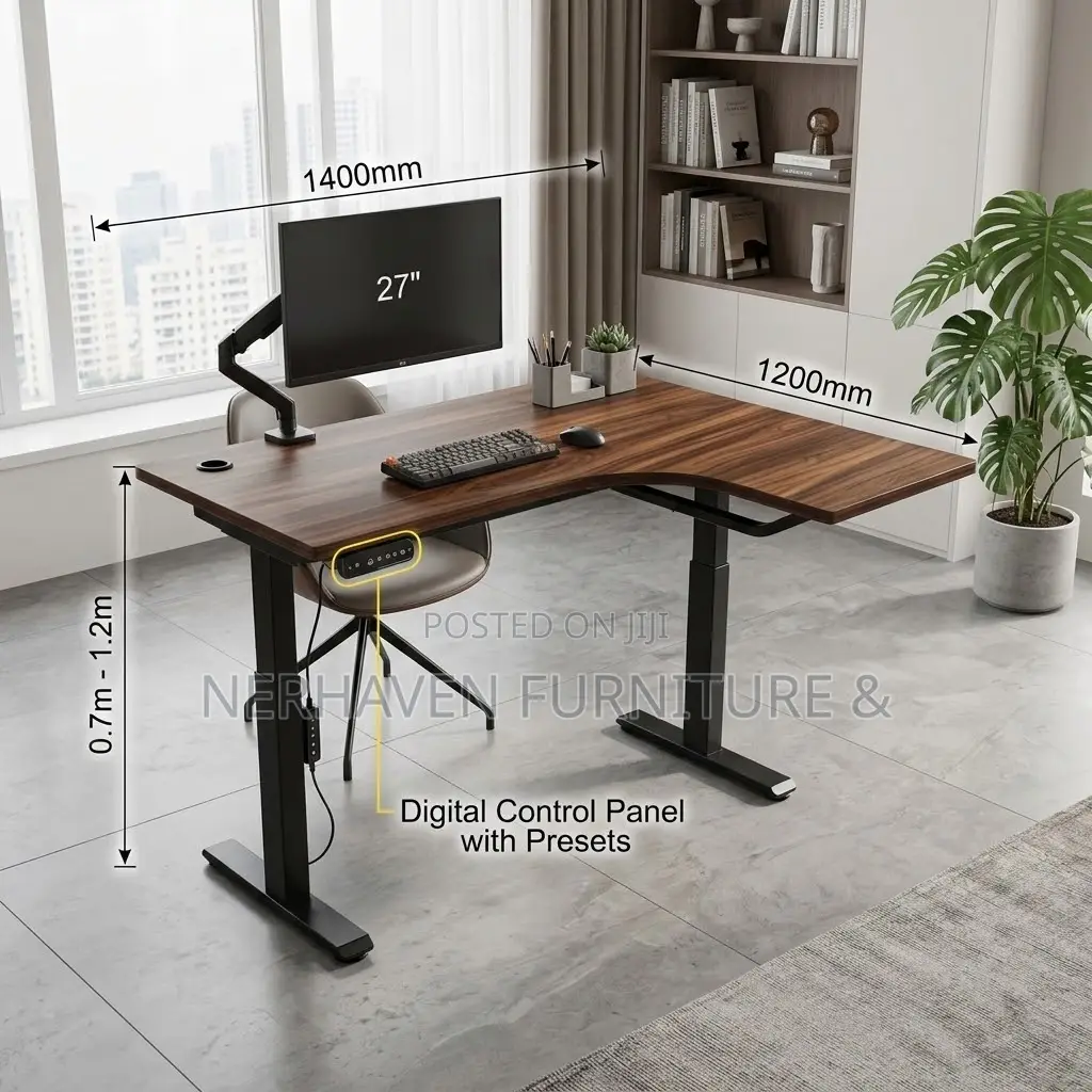 L Shape Adjustable Electric Desk – Height Adjustable Workstation