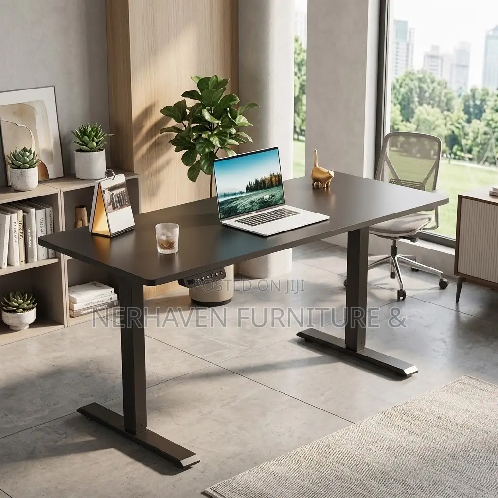 1.2m Black Electric Standing Desk – Height Adjustable Office Desk