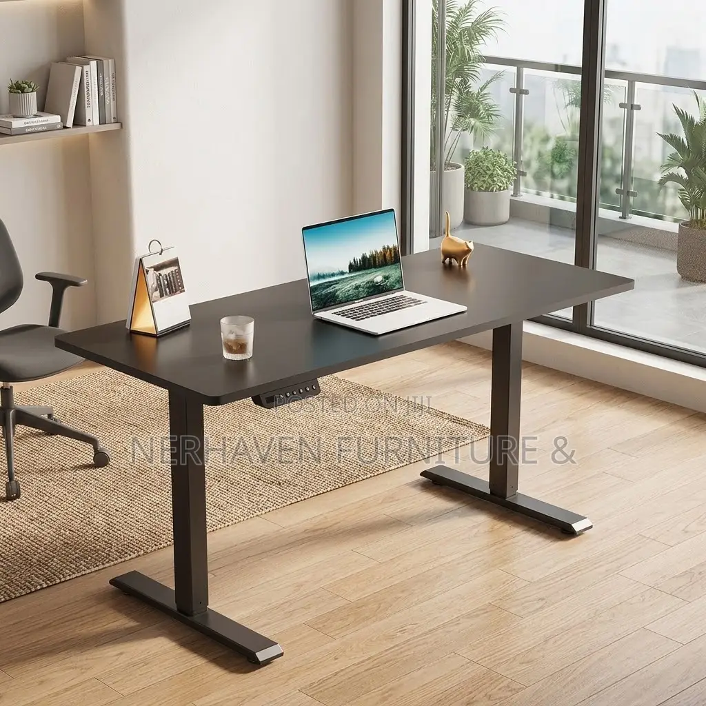 1.2m Black Electric Standing Desk – Height Adjustable Office Desk