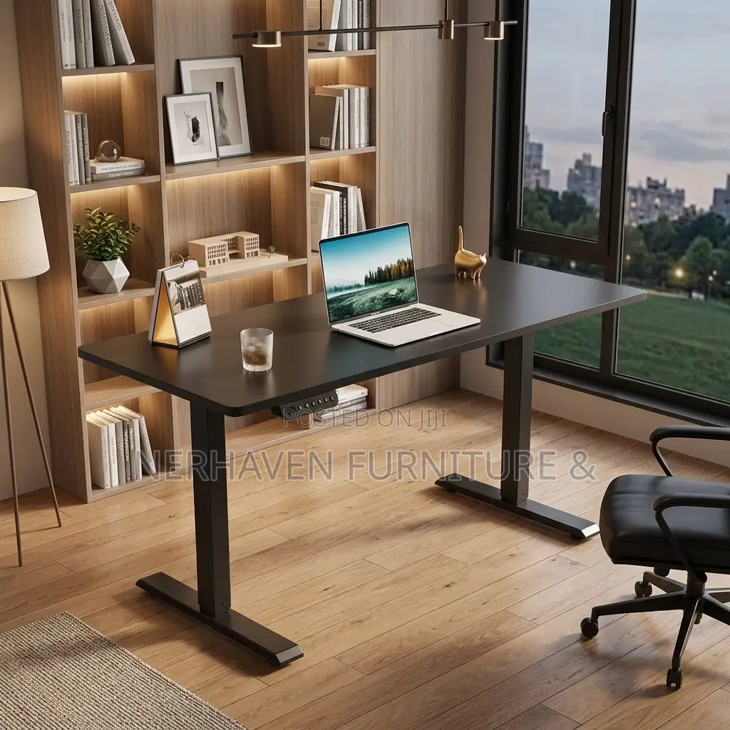 1.2m Black Electric Standing Desk – Height Adjustable Office Desk