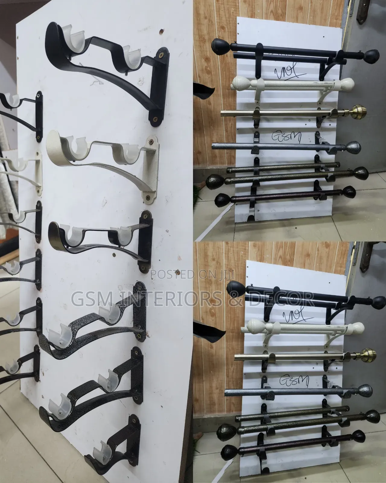 Curtain Rods Holders Double for Wall Mounting