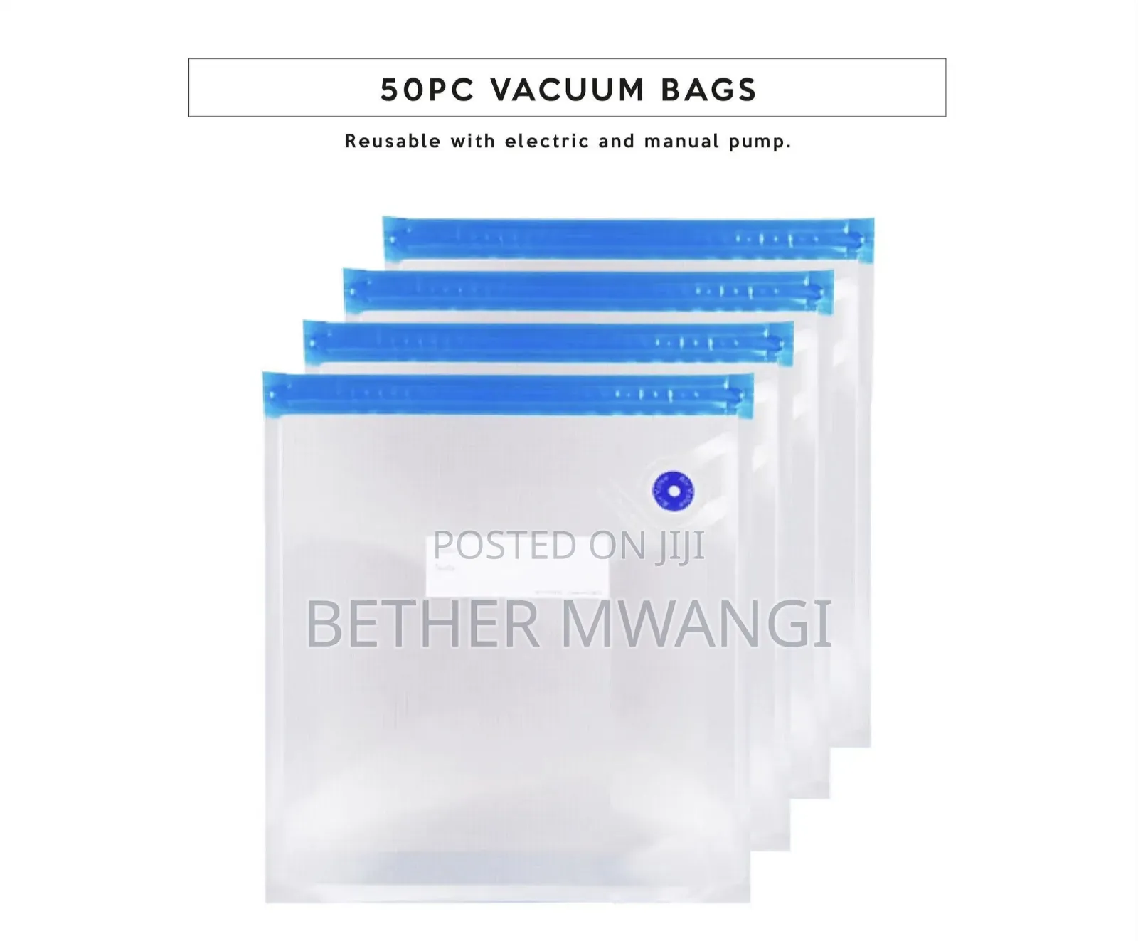 Premium 50pc Vacuum Storage Bag Kit With Electric Pump in Kenya