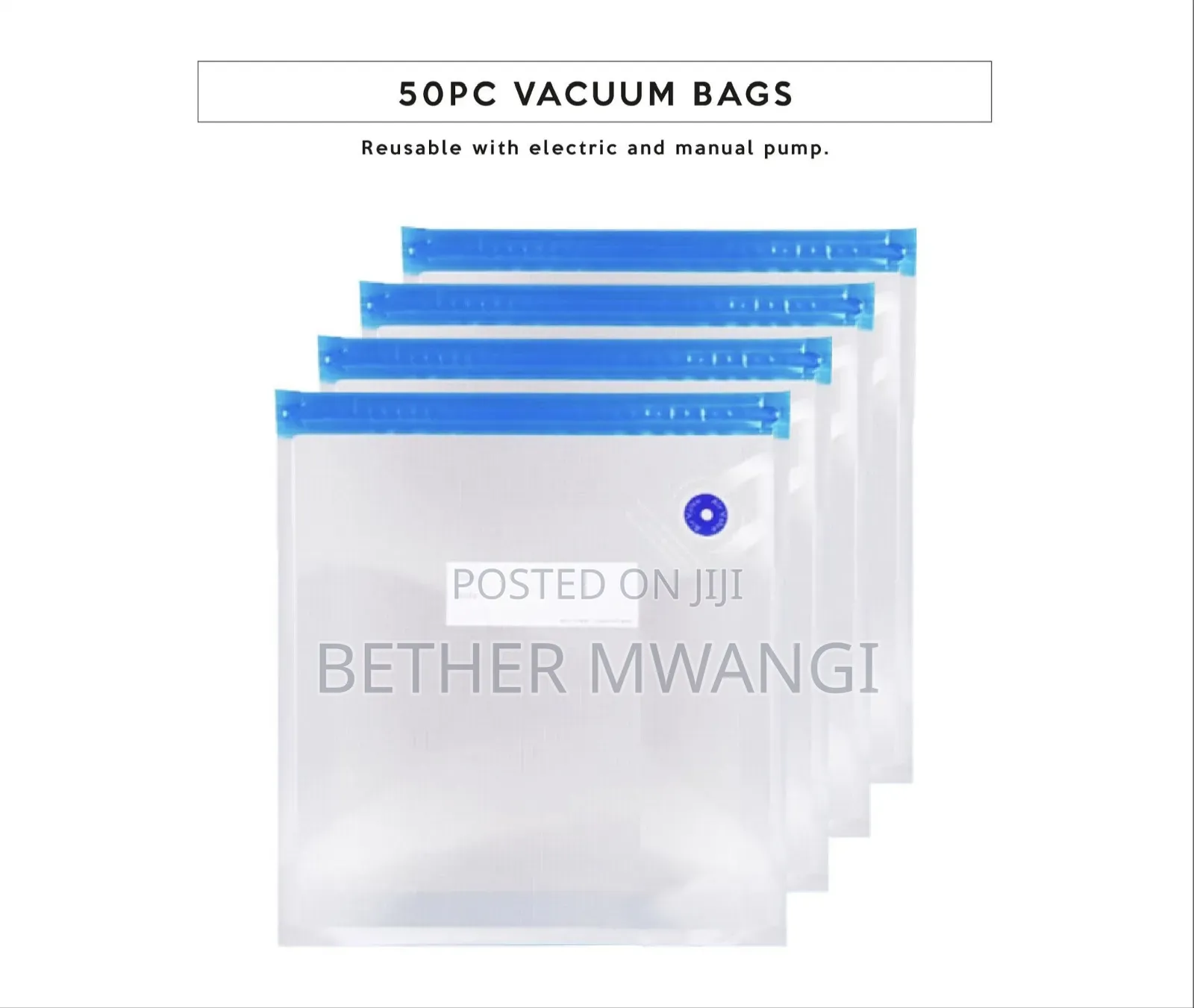 Premium 50pc Vacuum Storage Bag Kit With Electric Pump in Kenya