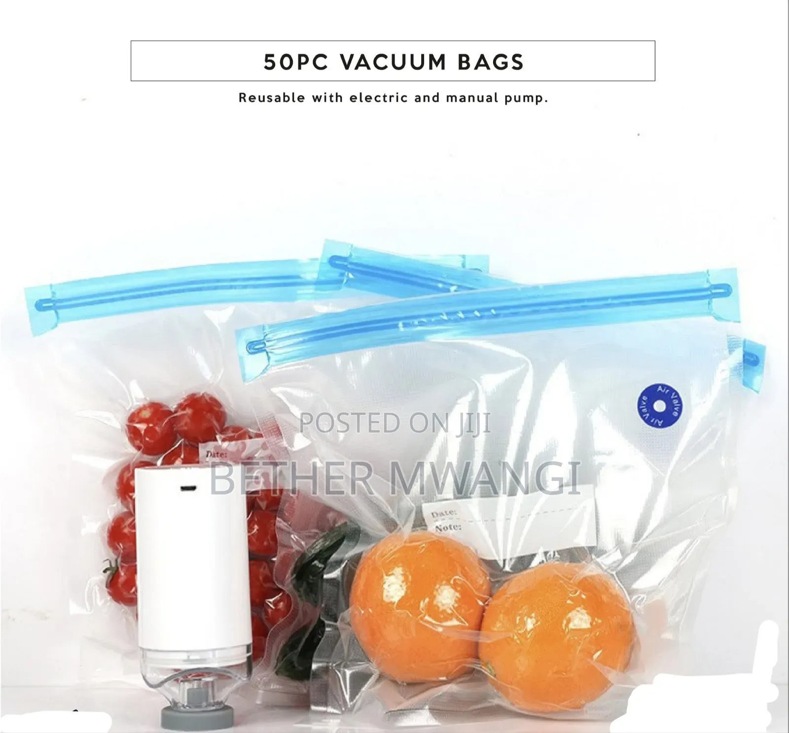 Premium 50pc Vacuum Storage Bag Kit With Electric Pump in Kenya