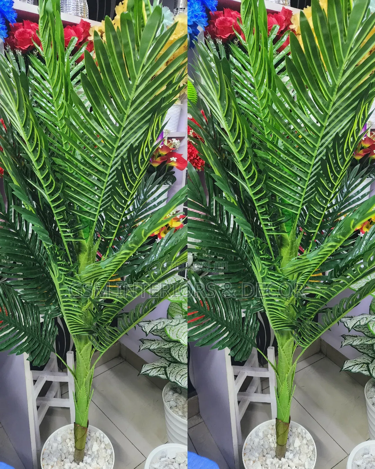 Artficial Palm Plants With Vase and Pebbles 1.8m