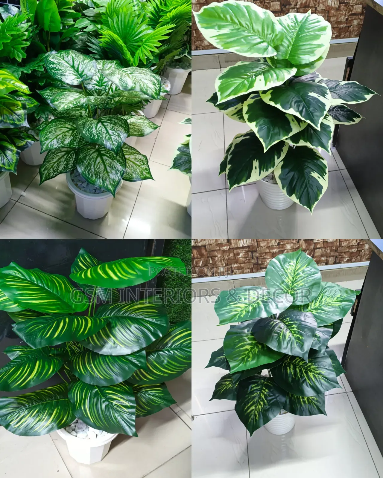 Artificial Potted Plants for Indoor Decorations 1.2m With Round Vases