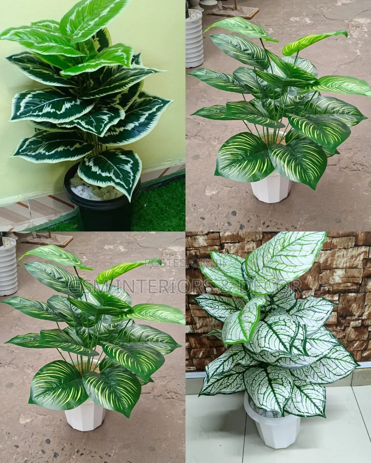 Artificial Potted Plants for Indoor Decorations 1.2m With Round Vases