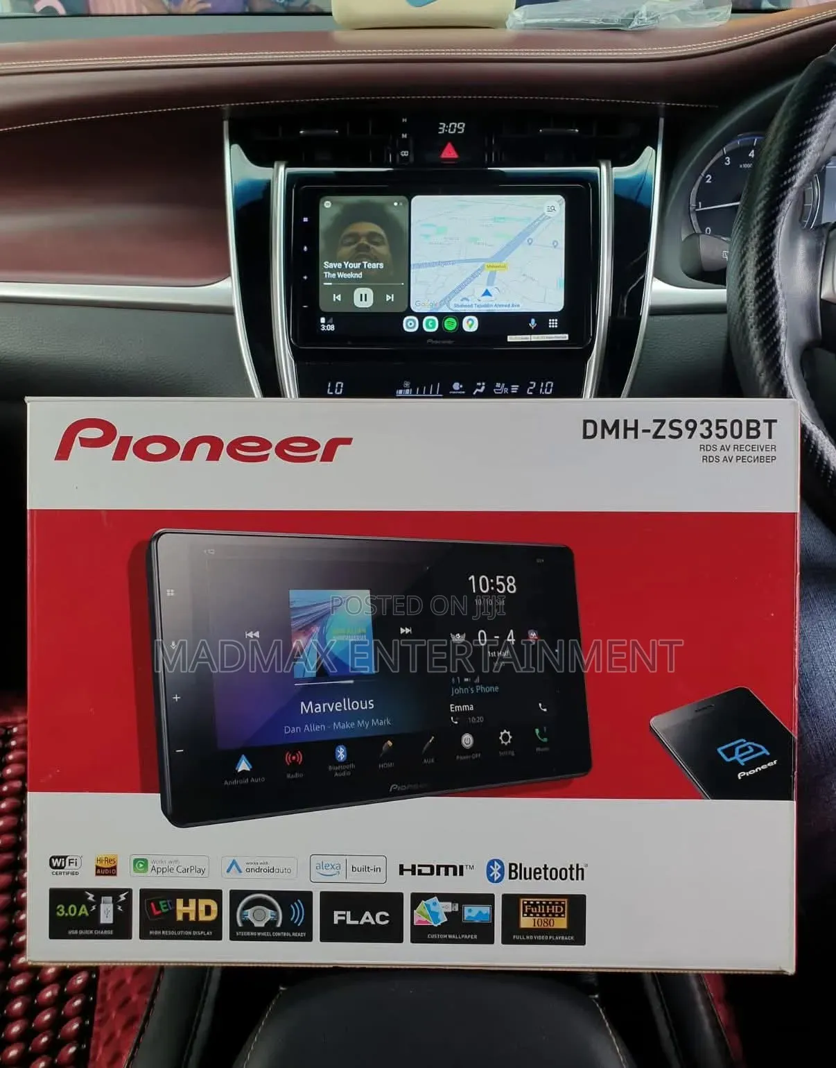 Toyota Harrier 2017+ Infotainment Upgrade Pioneer DMH-Zs9350bt Receiv