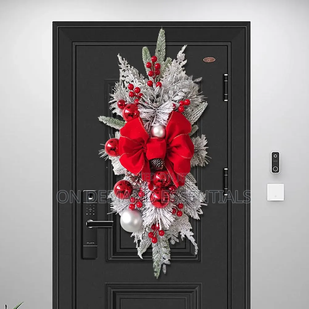 Christmas Swag Wreath Pendants LED Lights Staircase Wreath Ornament