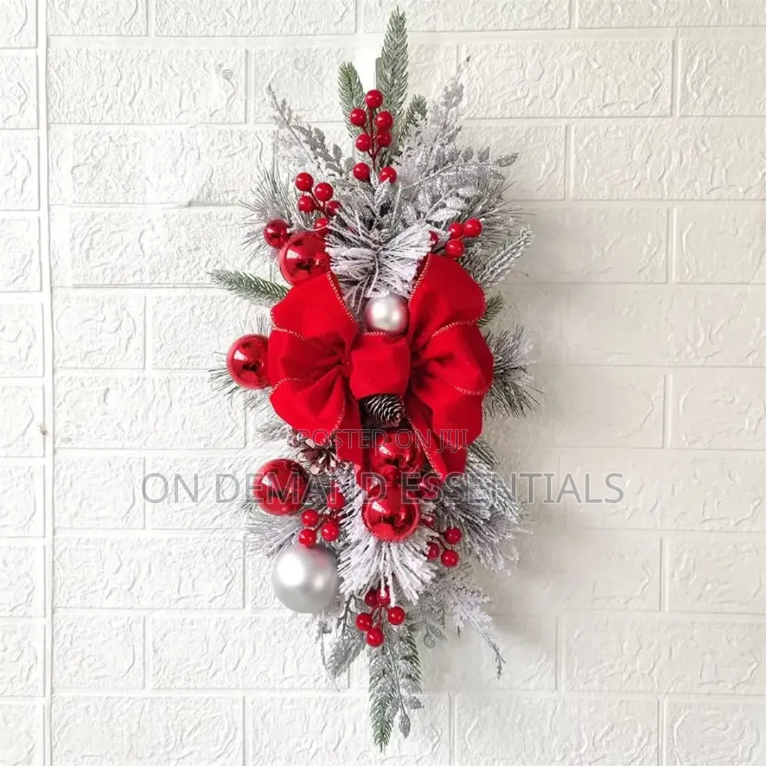 Christmas Swag Wreath Pendants LED Lights Staircase Wreath Ornament