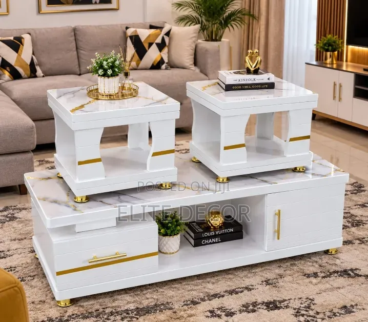Modern Coffee Table – Glass/Marble Top