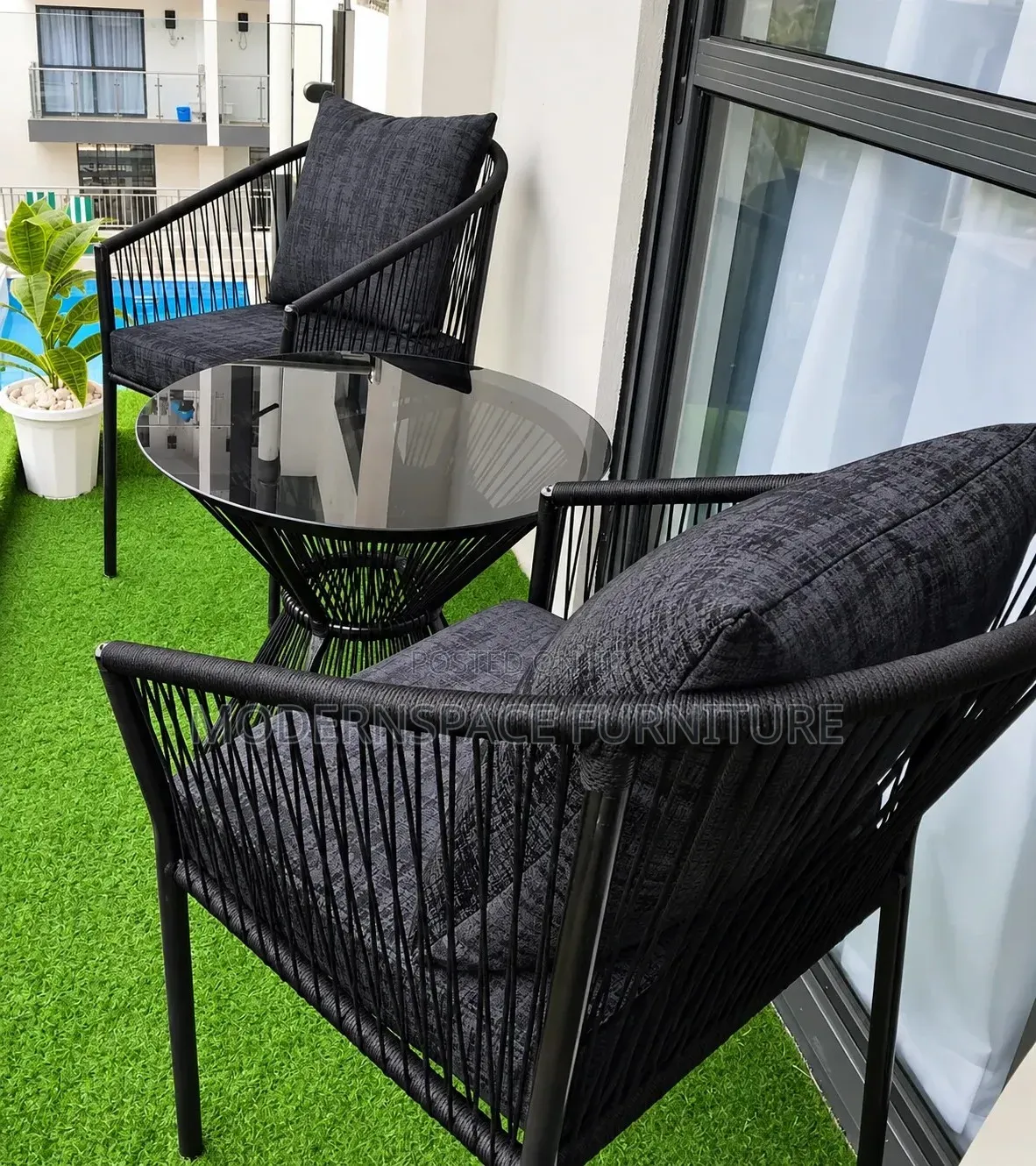 Black Rattan Outdoor Set
