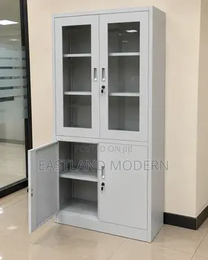 Glass Door Office Cabinet – Lockable Filing Storage
