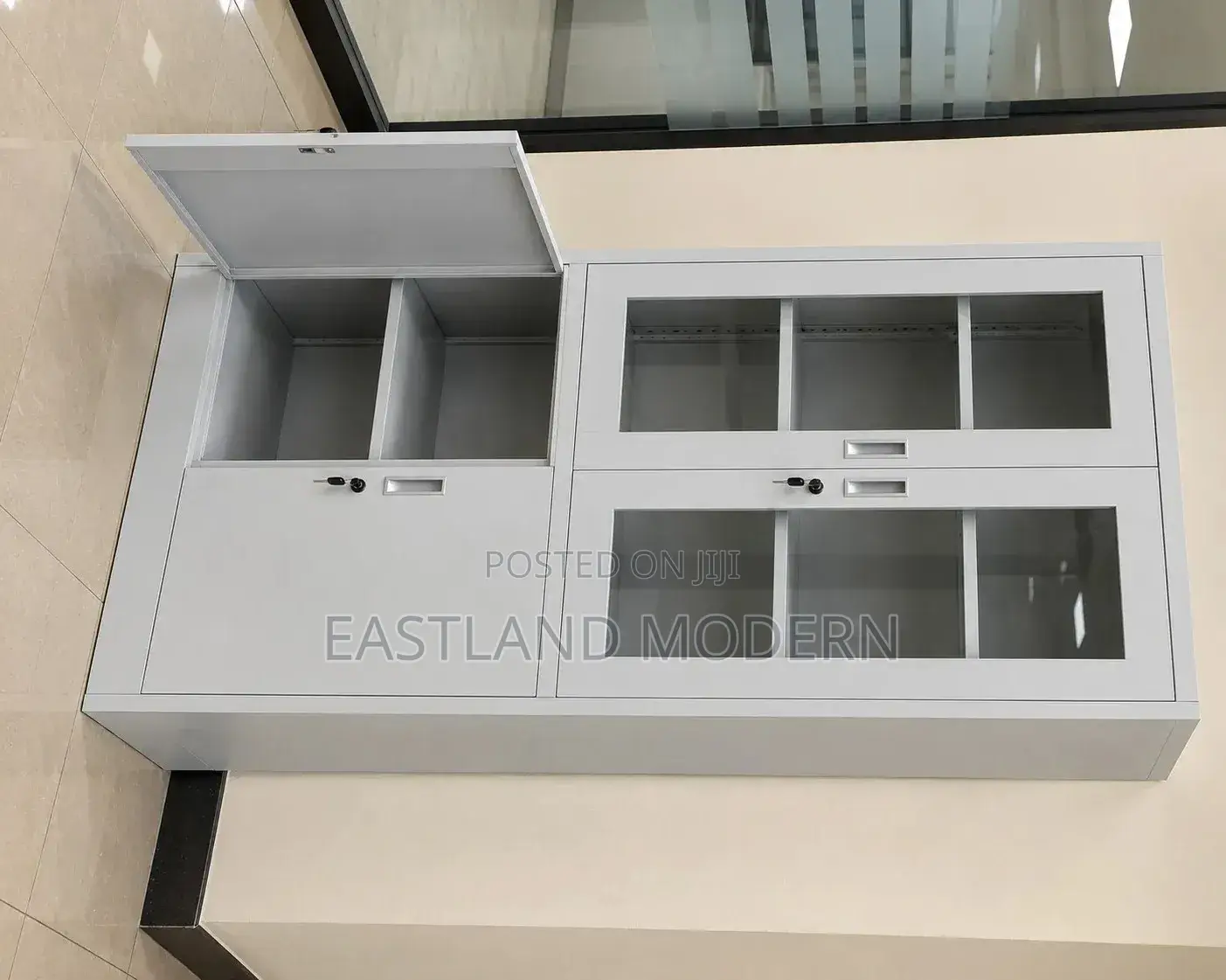 Glass Door Office Cabinet – Lockable Filing Storage