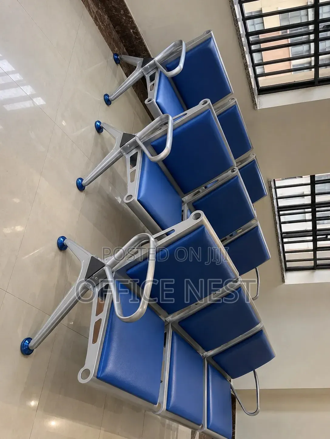 Blue 3 Seater Waiting Chair – Office Reception Seats.