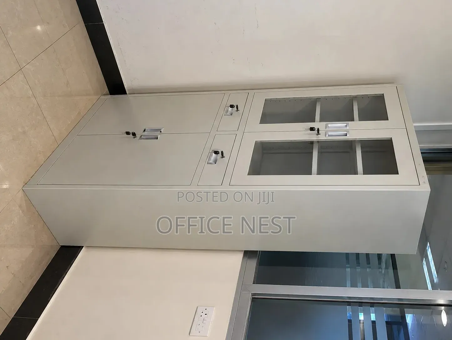 Tall Metal Office Cabinet – Lockable Storage With Drawers