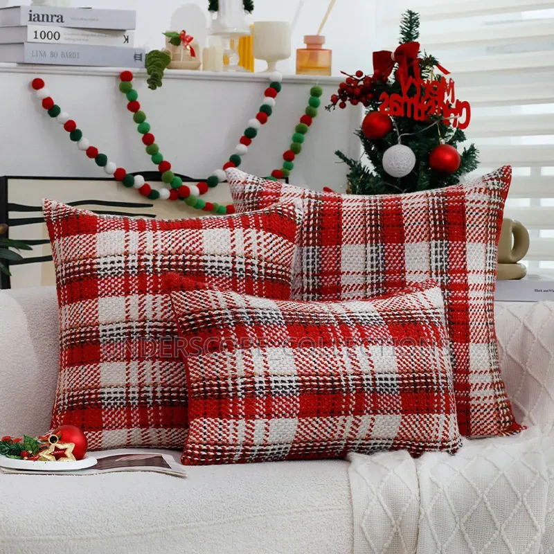New Christmas Pillowcase Modern Simple Red Festive Cushion Cover Cross