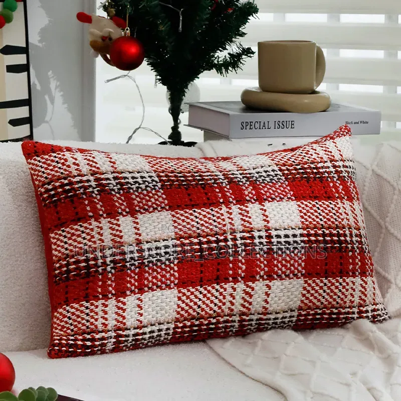 New Christmas Pillowcase Modern Simple Red Festive Cushion Cover Cross