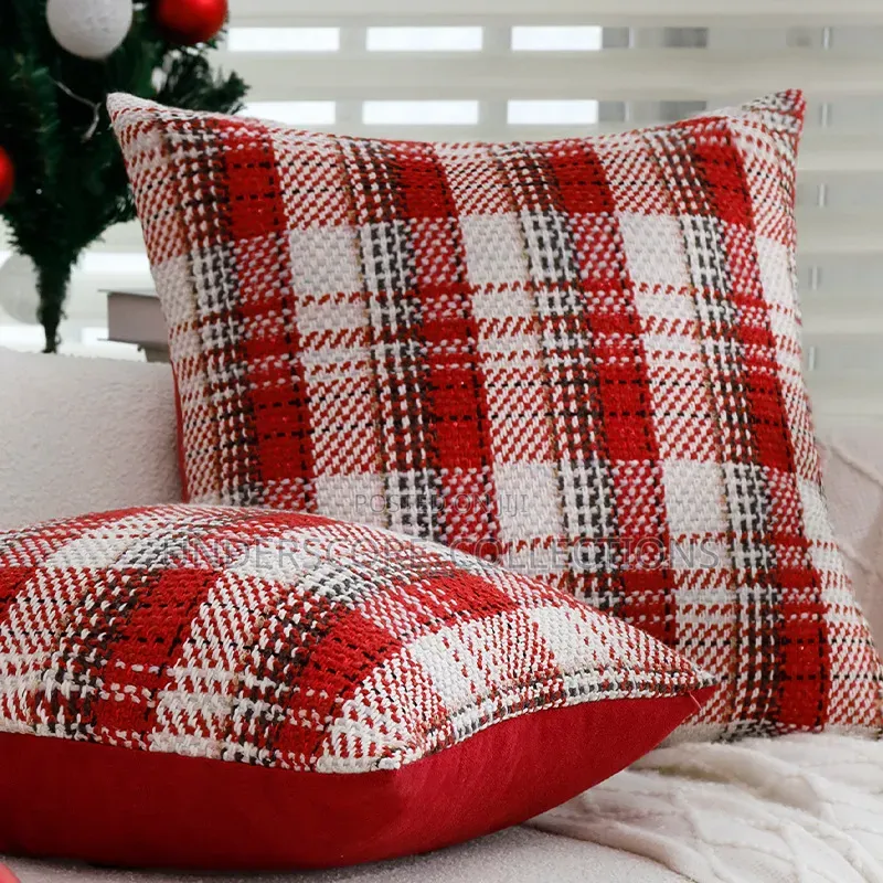 New Christmas Pillowcase Modern Simple Red Festive Cushion Cover Cross