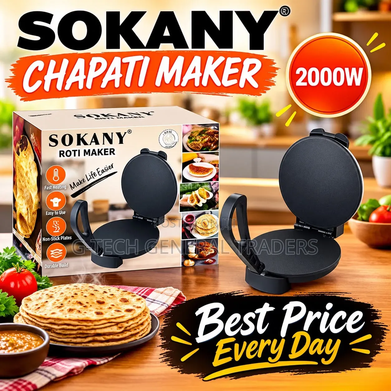 Sokany KJ-507 Electric Chapati / Roti Maker