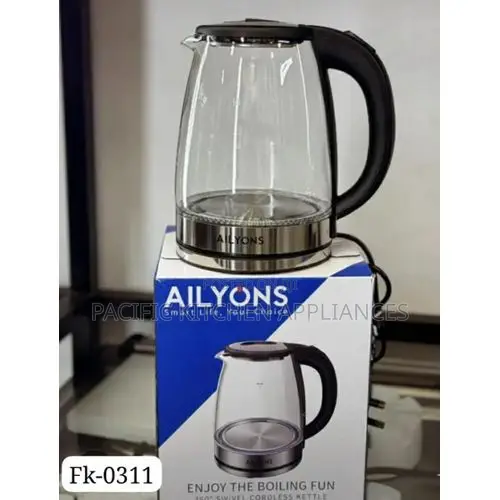 AILYONS 1.8litres Transparent Electric Kettle, Glass Cordless