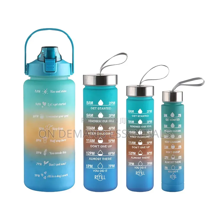 4 in 1 Motivational Water Bottles Capacity 2200ml+825ml+530ml+285ml