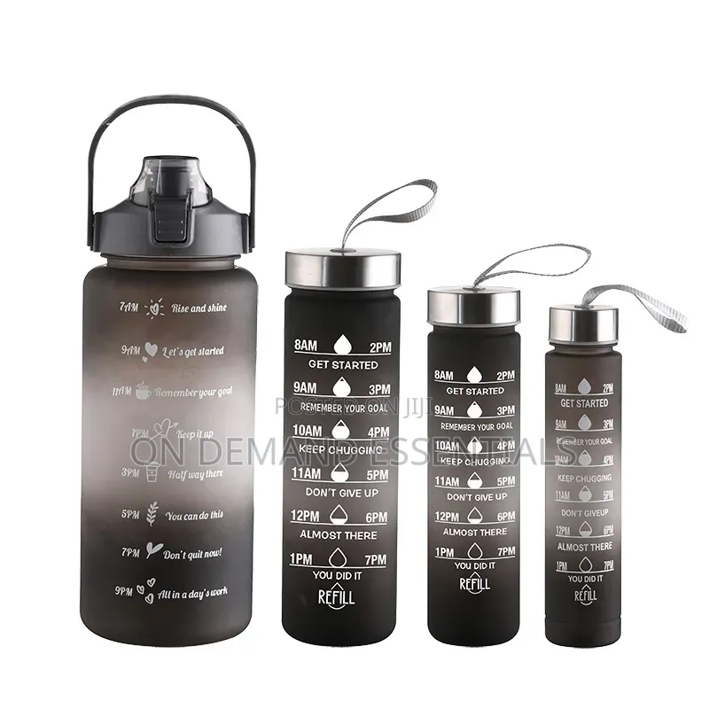 4 in 1 Motivational Water Bottles Capacity 2200ml+825ml+530ml+285ml
