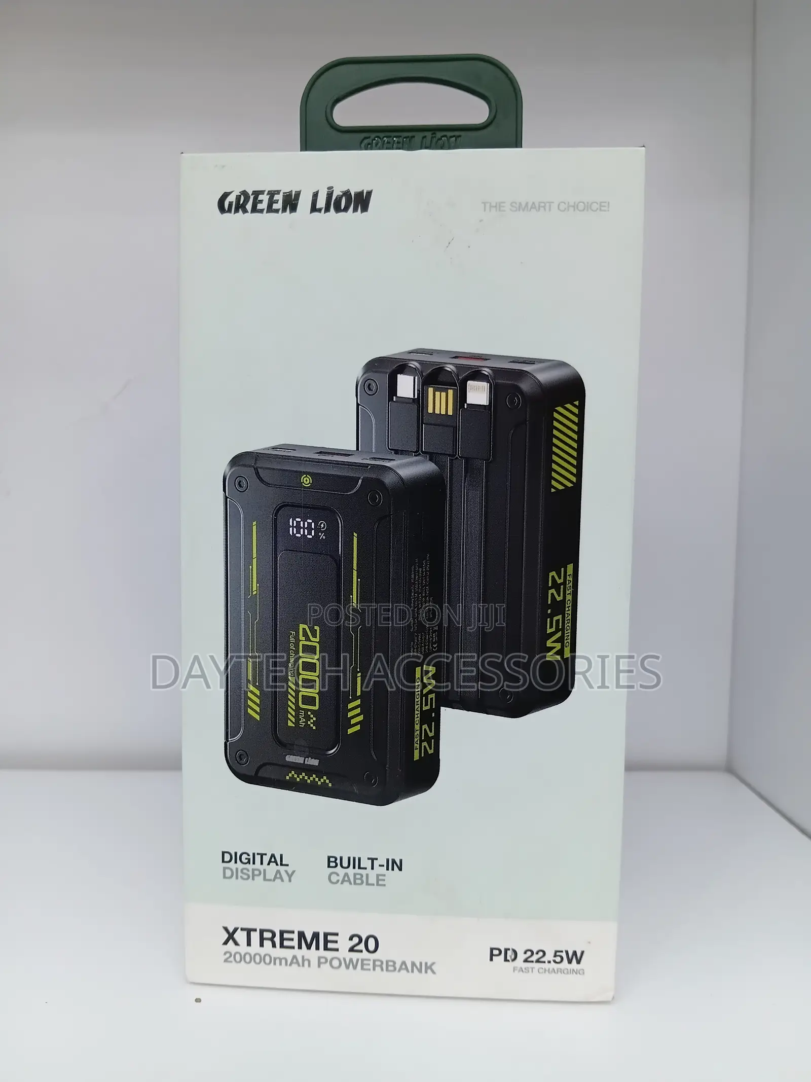 The Green Lion Xtreme 20 Power Bank (20000mAh, 22.5W PD) in Black