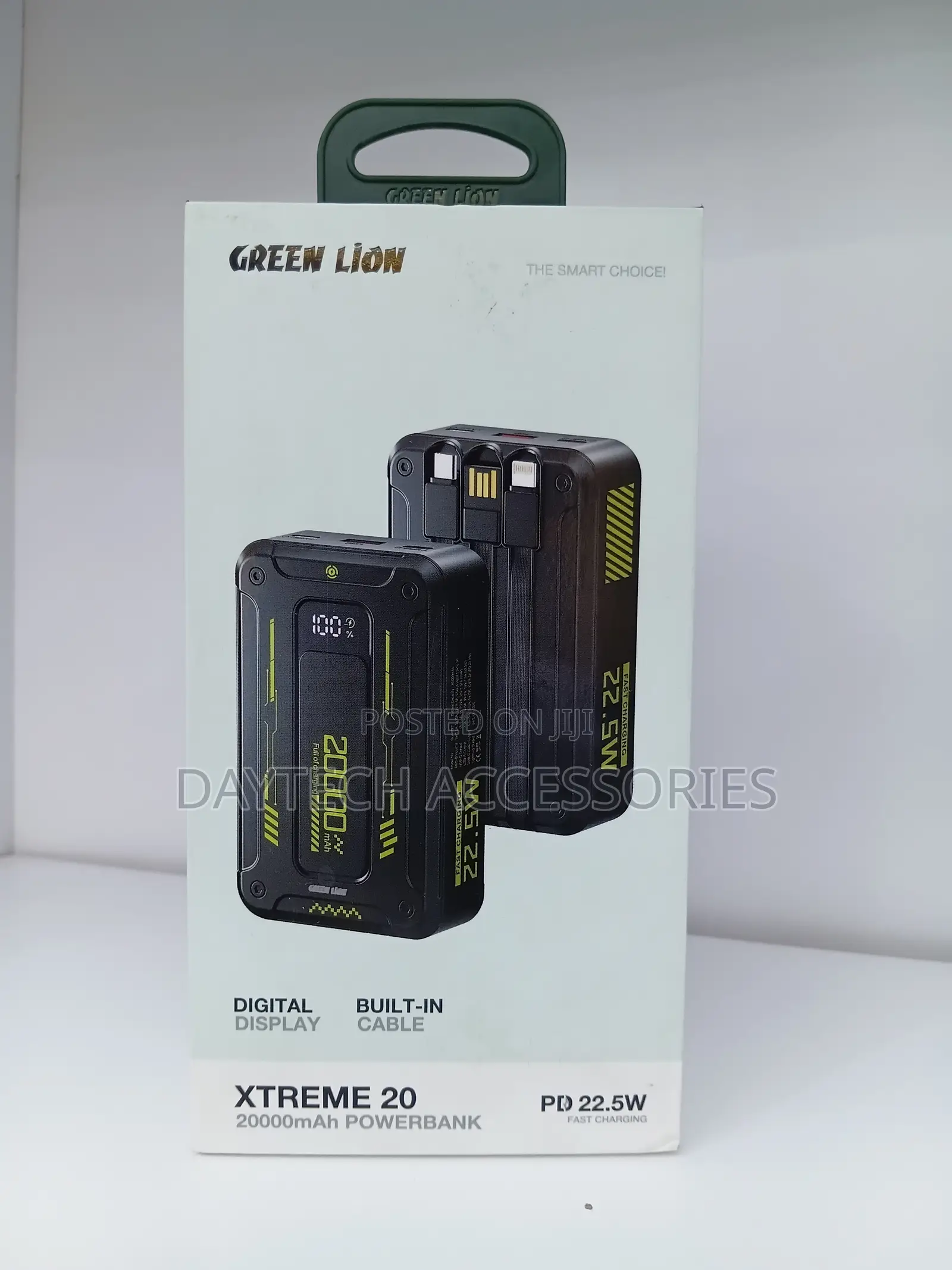 The Green Lion Xtreme 20 Power Bank (20000mAh, 22.5W PD) in Black