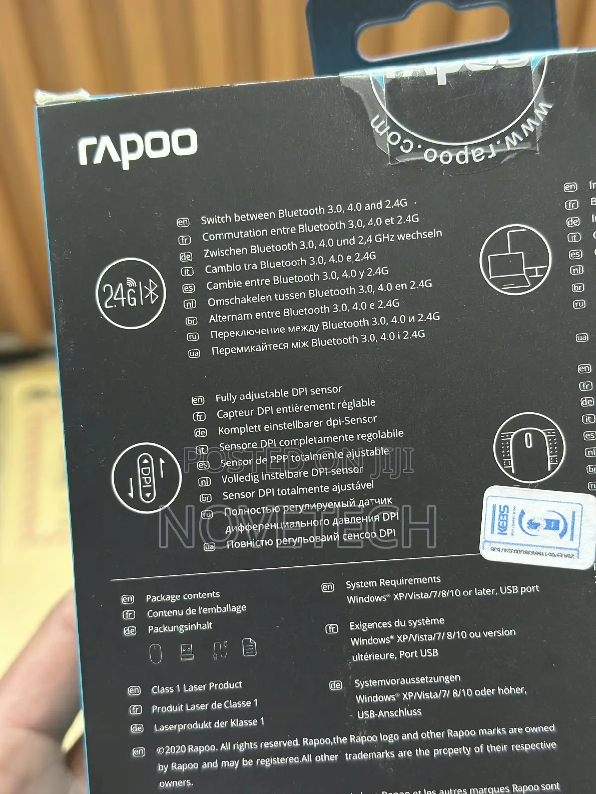 Rapoo MT750S Multi-Mode Wireless Bluetooth Rechargeable Mouse Black