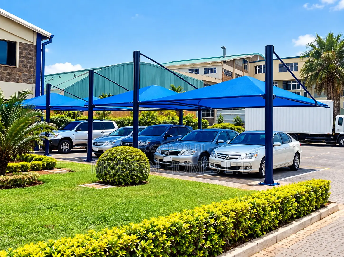 Parking Shades Kenya | Strong Steel Frame & 10Year Shade Net Guarantee