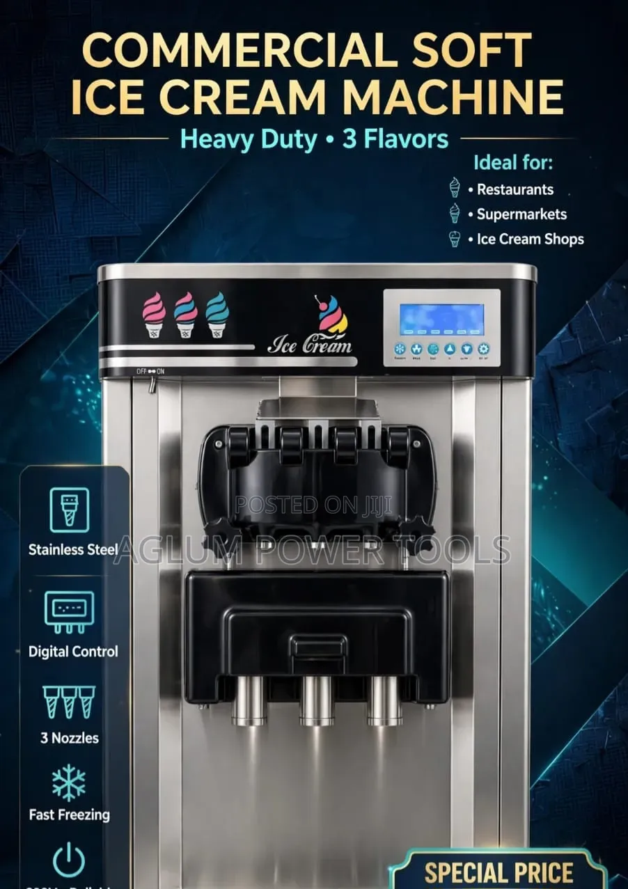 Commercial Ice Cream Machine With 3 Taps