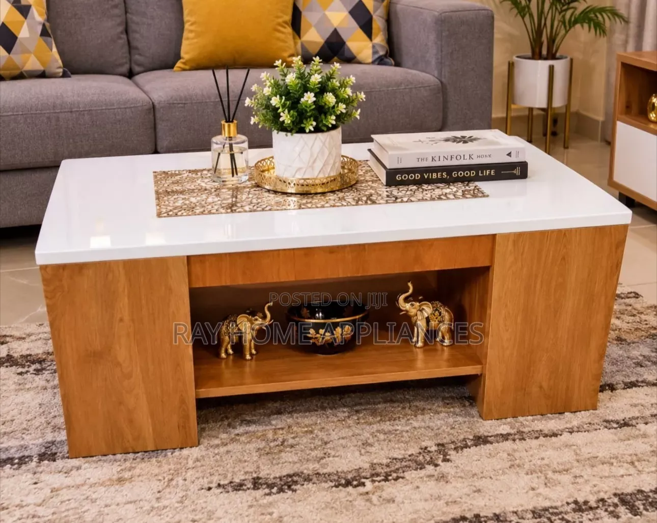 Executive Julz Coffee Marble Laminated Coffee Table