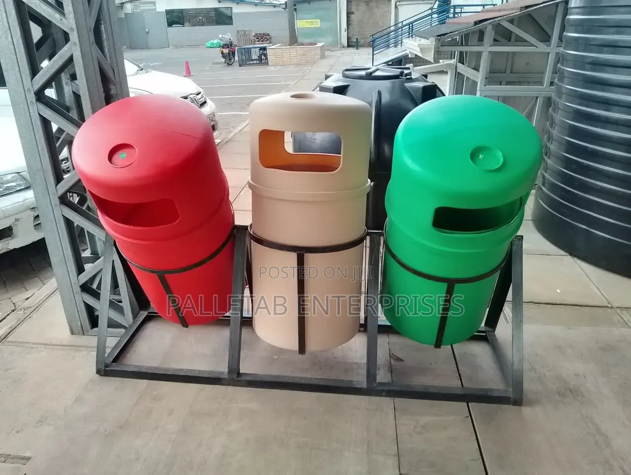 3 Heavy Duty Waste Bins 90L