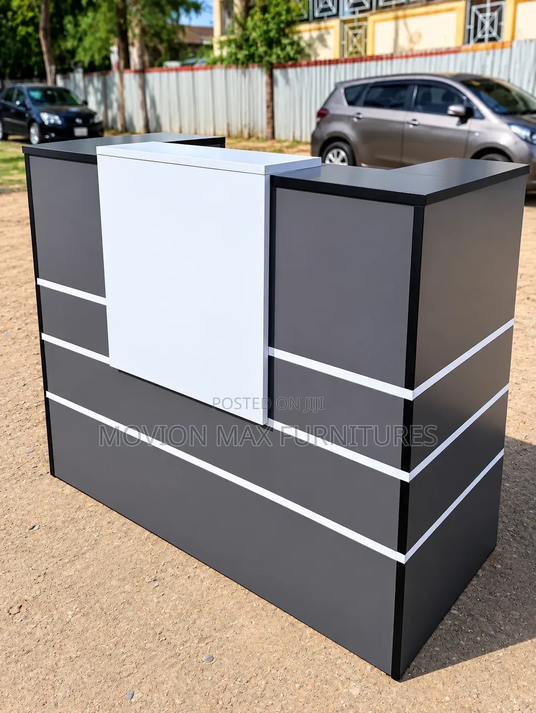 ReModern Reception Desk – Black & White Office Counter