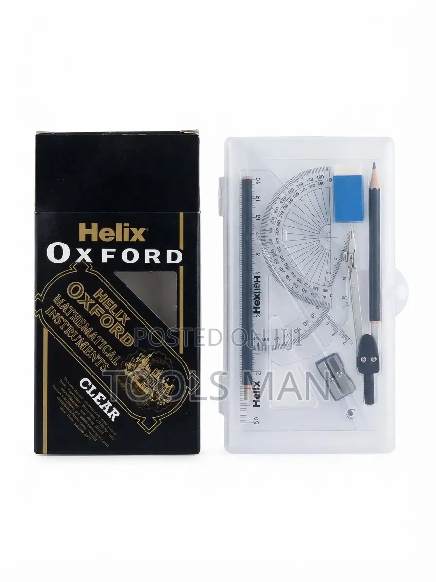 Mathematical Set Oxford Helix Clear Tin Instrument Geometry School.