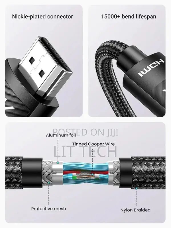 UGREEN UG-40102 (HD119) High-Speed Male-to-Male Braided HDMI 2.0 Cable