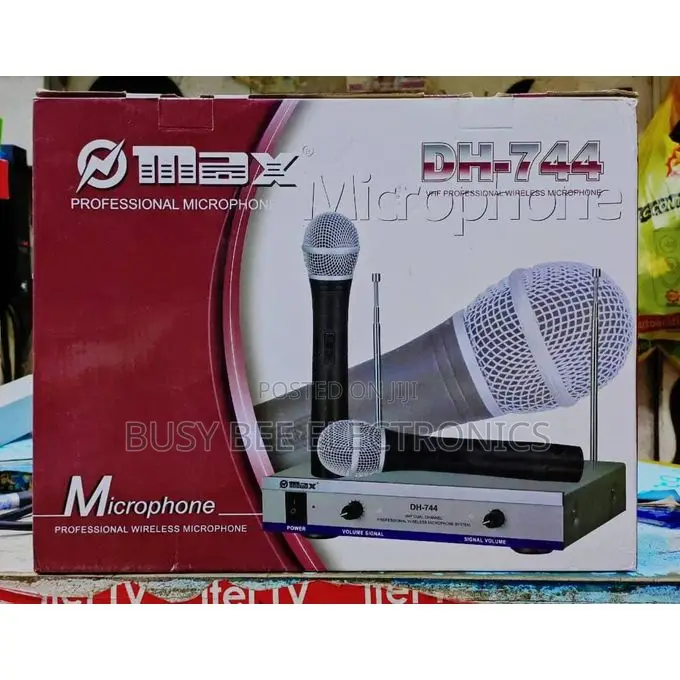 Omax Max Dual Channel UHF Wireless Microphone System-Dh-744