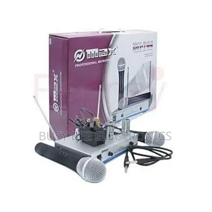 Omax Max Dual Channel UHF Wireless Microphone System-Dh-744