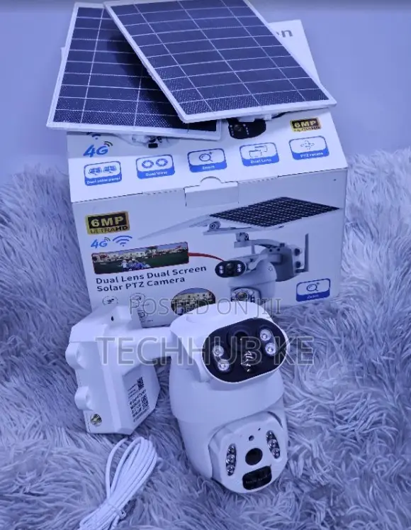 Dual Lens 6MP Solar CCTV Camera-Outdoor Wireless 360 PTZ Two-Way Audio