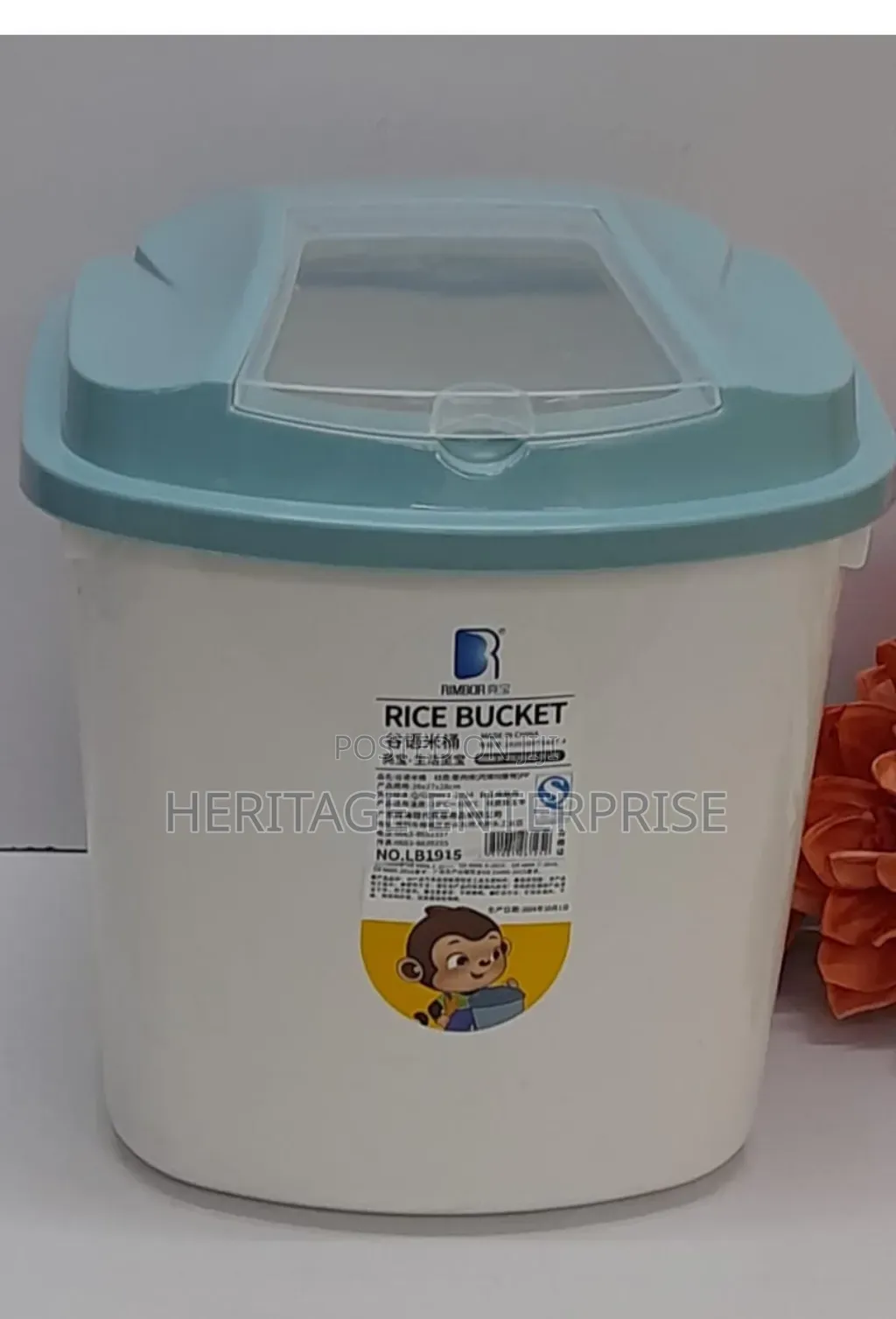 Rice/Cereal Bucket With Measuring Cup*
10kg