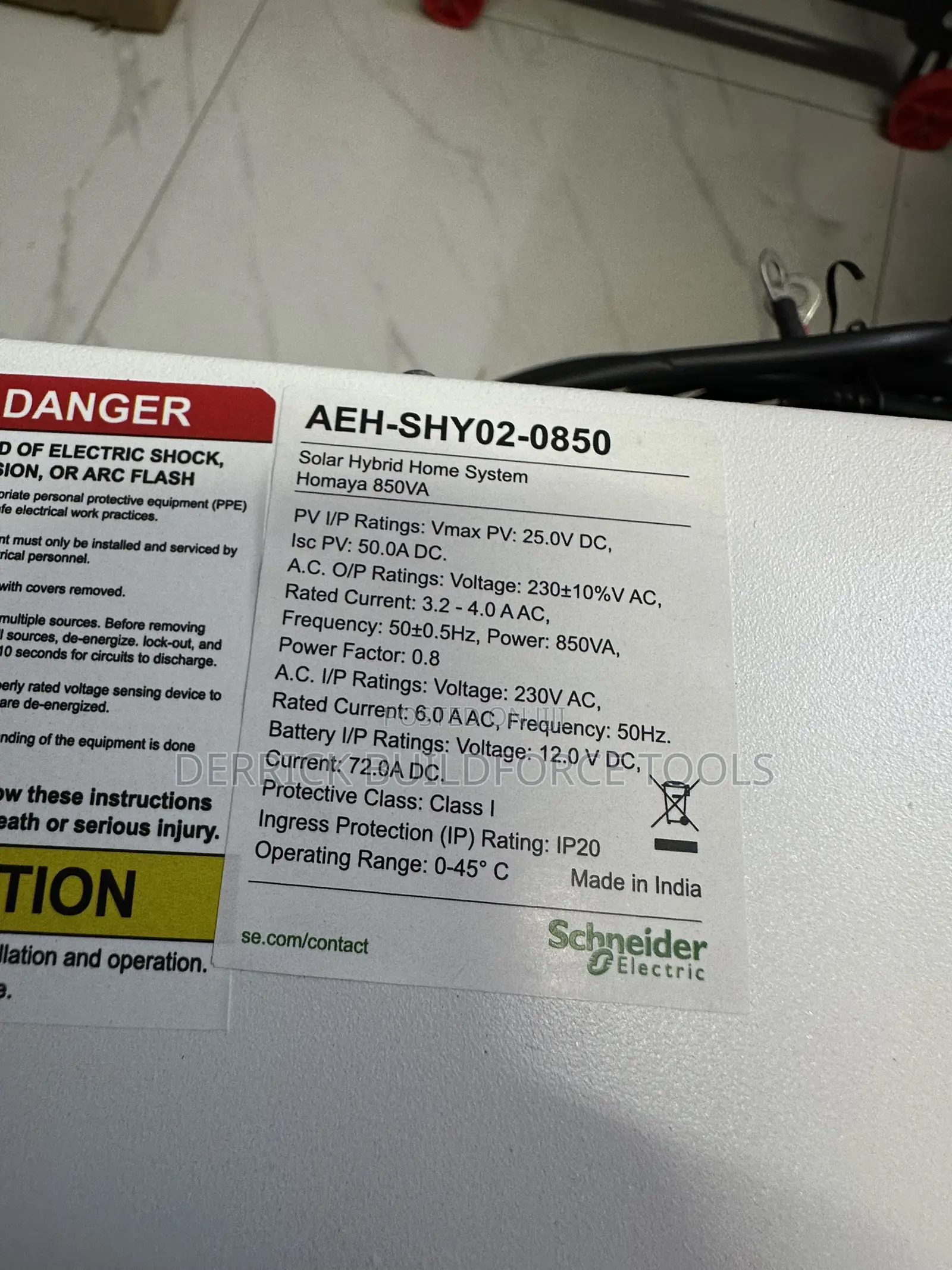 Schneider Electric Homaya 12v 850w Solar Hybrid Inverter