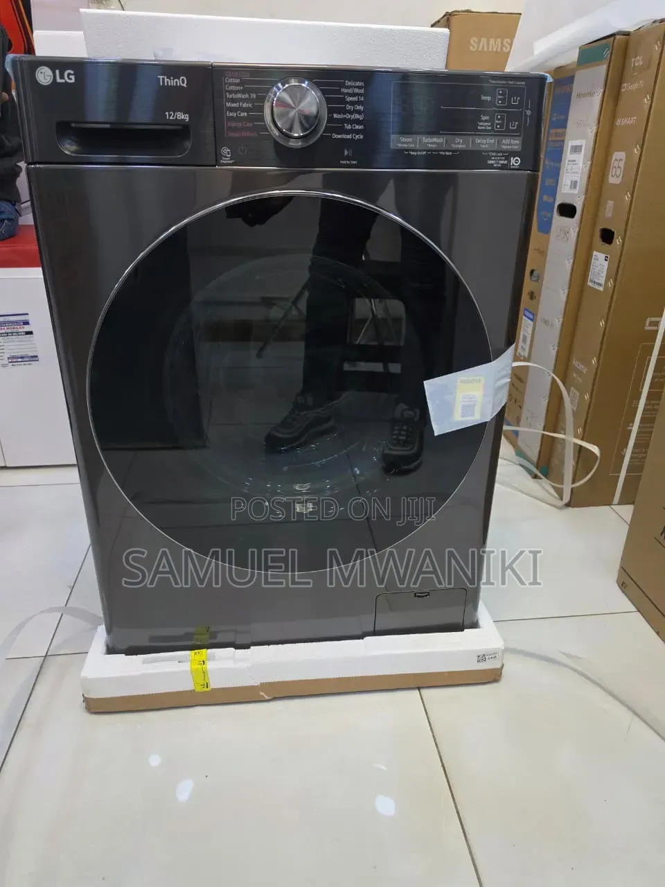 LG 12/8kg Front Load Washer Dryer Full Automatic - Black