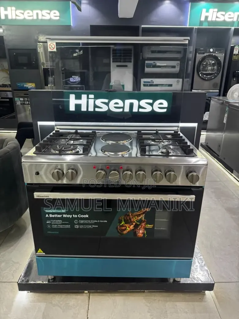 Hisense 60x90cm 4 Gas Plus 2 Electric Hotplates Cooker HF942GEES