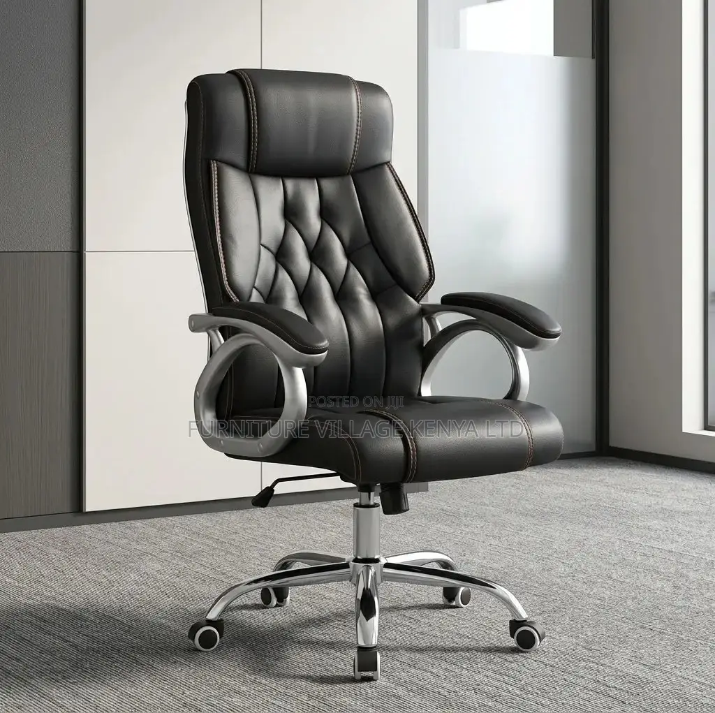 Office Chair; Adjustable Leather Swivel Home/Office Computer Chair