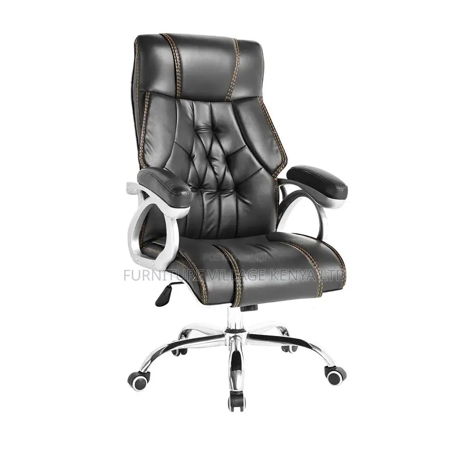 Office Chair; Adjustable Leather Swivel Home/Office Computer Chair