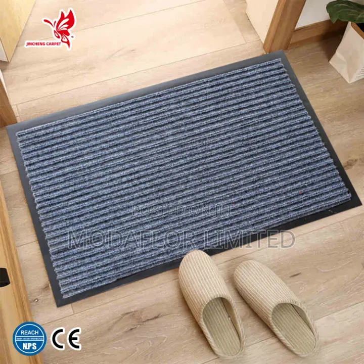 10mm Ribbed Carpet Mat 80x120cm for Home & Office Entrances
